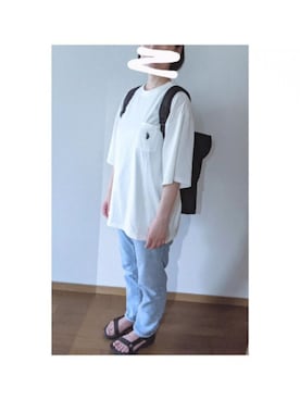 「Manhattan Portage（マンハッタンポーテージ）のJefferson Market Garden Backpack（バックパック/リュック）」を使った、yoriyori718さん（レディース・162cm）の夏コーディネート
