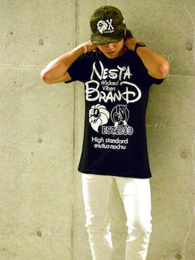 「NESTA（ネスタ）のアイテム」を使った、じゃっくばうあーさん（メンズ・173cm）の夏コーディネート