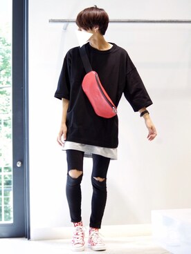 「ELEY KISHIMOTO（イーリーキシモト）のアイテム」を使った、アライ@youtubeさん（メンズ・176cm）の夏コーディネート