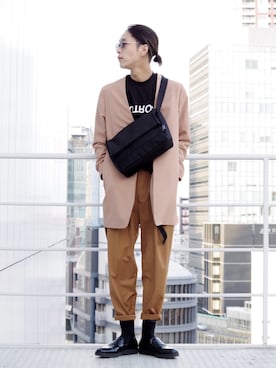 「Lui's（ルイス）のアイテム（ノーカラージャケット）」を使った、アライ@youtubeさん（メンズ・176cm）の冬コーディネート