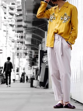 「スリッパ」｜「アイテム（その他）」を使った、アライ@youtubeさん（メンズ・176cm）の春コーディネート