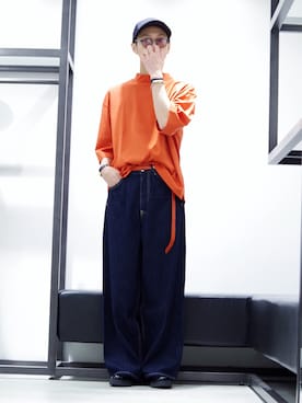 「Lui's（ルイス）のナローベルト（ベルト）」を使った、アライ@youtubeさん（メンズ・176cm）の春コーディネート