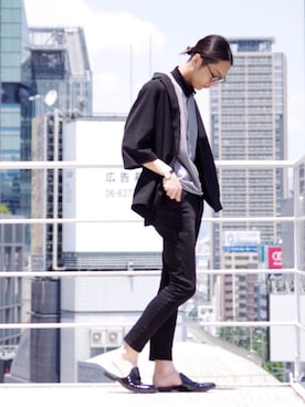 「スリッパ」｜「アイテム（その他）」を使った、アライ@youtubeさん（メンズ・176cm）の夏コーディネート