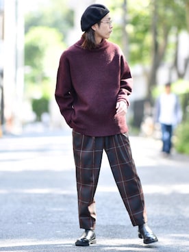 「Lui's（ルイス）のアイテム（スリッポン）」を使った、アライ@youtubeさん（メンズ・176cm）の秋コーディネート