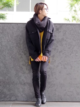 アライ@youtubeさん（メンズ・176cm）の冬コーディネート