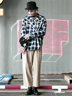 「1sin（イッシン）のアイテム」を使った、アライ@youtubeさん（メンズ・176cm）の春コーディネート