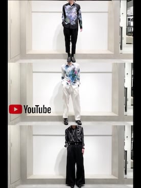 「柄シャツコーデ」｜「アイテム（スラックス）」を使った、アライ@youtubeさん（メンズ・176cm）の春コーディネート