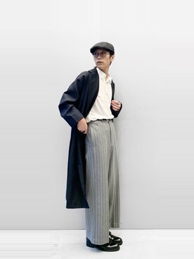 「Lui's（ルイス）のアイテム（トレンチコート）」を使った、アライ@youtubeさん（メンズ・176cm）の秋コーディネート