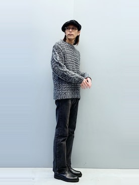 「Hender Scheme（エンダースキーマ）のアイテム（キャスケット）」を使った、アライ@youtubeさん（メンズ・176cm）の秋コーディネート
