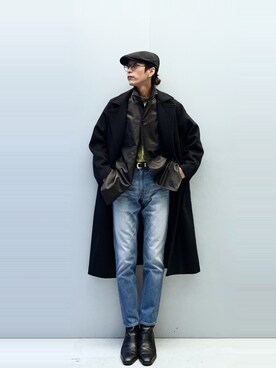「Lui's（ルイス）のアイテム（その他アウター）」を使った、アライ@youtubeさん（メンズ・176cm）の冬コーディネート