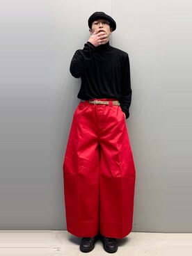 ベルトを使った 赤パンツ のメンズ人気ファッションコーディネート Wear