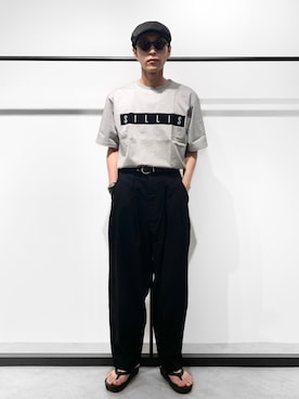 「バルーンパンツ」｜「アイテム（サンダル）」を使った、アライ@youtubeさん（メンズ・176cm）の春コーディネート