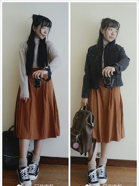 「日常」｜「アイテム（その他）」を使った、earleneさん（レディース・170cm）の秋コーディネート