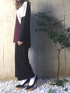 「ZARA（ザラ）のアイテム（Tシャツ/カットソー、その他）」を使った、s/a/w/aさん（レディース・159cm）の冬コーディネート