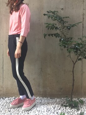 「ZARA（ザラ）のアイテム（パンツ、ブラック系）」を使った、s/a/w/aさん（レディース・159cm）の冬コーディネート