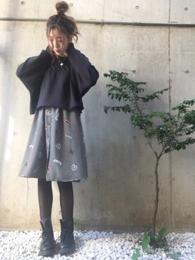 「ZARA（ザラ）のアイテム（スカート、その他）」を使った、s/a/w/aさん（レディース・159cm）の春コーディネート