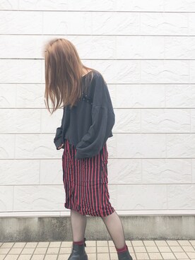 「ZARA（ザラ）のアイテム（スウェット、ブラック系）」を使った、s/a/w/aさん（レディース・159cm）の春コーディネート