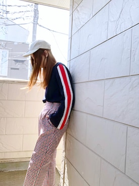 「マリン」｜「アイテム（スラックス）」を使った、s/a/w/aさん（レディース・159cm）の春コーディネート