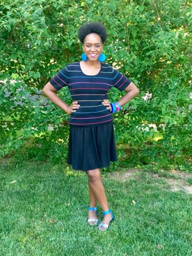 「RAINBOW SHOPのアイテム」を使った、Lisa Yorkさん（レディース・175cm）の夏コーディネート