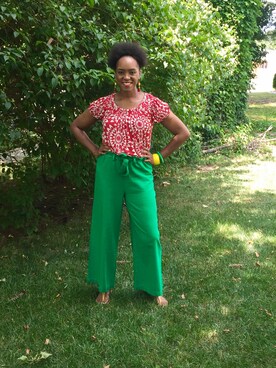 「RAINBOW SHOPのアイテム」を使った、Lisa Yorkさん（レディース・175cm）の夏コーディネート