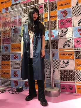 「2wayワンピース」｜「アイテム（ブーツ）」を使った、reina_nishizumiさん（レディース・164cm）の夏コーディネート