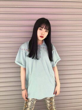 「jouetie（ジュエティ）のイージーフィットフレアパンツ（その他パンツ）」を使った、reina_nishizumiさん（レディース・164cm）の夏コーディネート