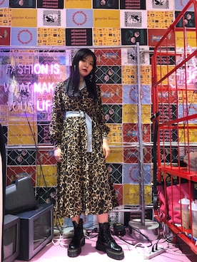 「レオパードワンピース」｜reina_nishizumiさん（レディース・164cm）の冬コーディネート