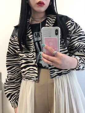 「バンT」｜「アイテム（ジャケット/アウター）」を使った、reina_nishizumiさん（レディース・164cm）の春コーディネート