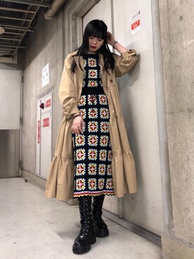 reina_nishizumiさんの「カラークロシェスカート」を使ったコーディネート