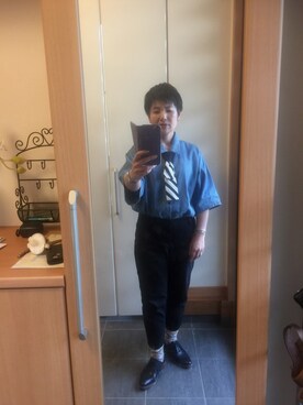 「RU（アールユー）のアイテム（パンツ）」を使った、みなんさん（レディース・153cm）の夏コーディネート