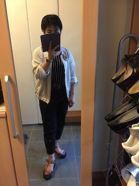 「RU（アールユー）のアイテム（パンツ）」を使った、みなんさん（レディース・153cm）の夏コーディネート