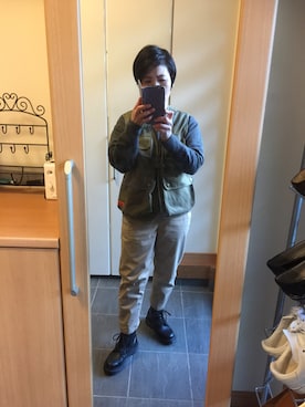 「HVC（エイチブイシー）のアイテム（その他アウター）」を使った、みなんさん（レディース・152cm）の秋コーディネート
