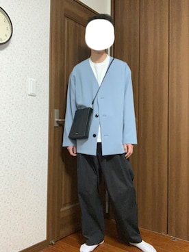 「LOWRYS FARM（ローリーズファーム）のアイテム（ノーカラージャケット）」を使った、ごとぅーんさん（メンズ・180cm）の春コーディネート