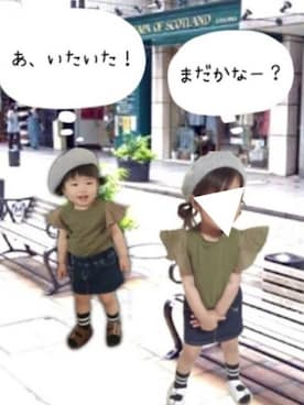 「キッスコーデ」｜「アイテム（その他）」を使った、rimmy❤︎さん（キッズ・90cm）の春コーディネート