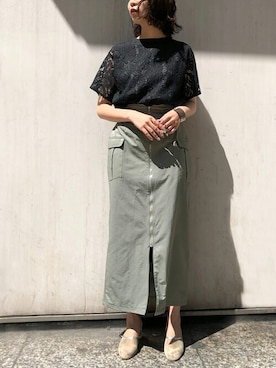 「&g'aime（アンジェム）のアイテム（スカート）」を使った、yui(&g'aime)さん（レディース・157cm）の夏コーディネート