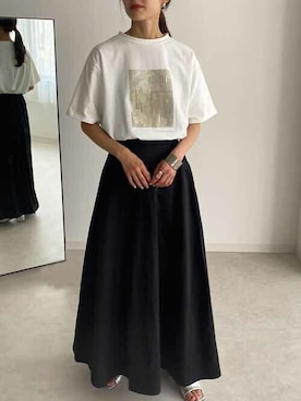 「アートTシャツ」｜yui(&g'aime)さん（レディース・160cm）の夏コーディネート