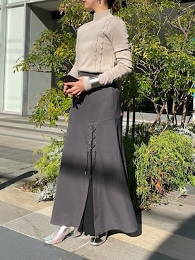 「&g'aime（アンジェム）のアイテム（スカート）」を使った、yui(&g'aime)さん（レディース・156cm）の冬コーディネート