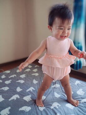 「アイテム（オールインワン・サロペット）」を使った、monkiさん（キッズ・61cm）の夏コーディネート