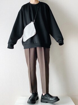 「EMMA  CLOTHES」｜「アイテム（スウェット）」を使った、ねるさん（メンズ・166cm）の春コーディネート