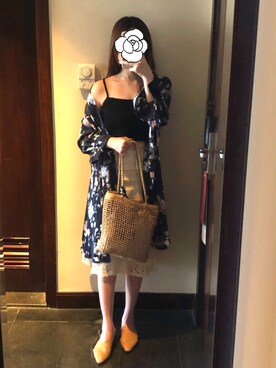 「スリッパ」｜「アイテム（スリッポン）」を使った、berrさん（レディース・161cm）の夏コーディネート