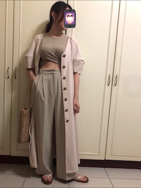 「スリッパ」｜「アイテム（ワンピース/ドレス）」を使った、berrさん（レディース・161cm）の夏コーディネート
