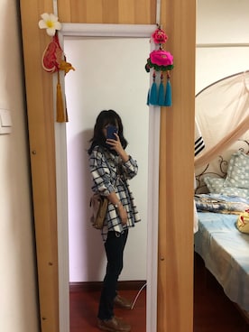 「cache cache（カシュ カシュ）のアイテム（ジャケット/アウター）」を使った、Pinblackさん（レディース・152cm）の秋コーディネート