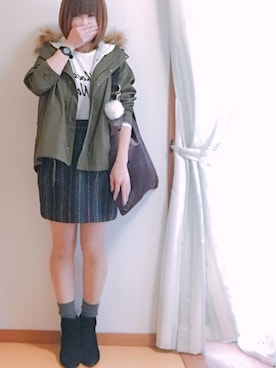 「AMIW（アミウ）のアイテム」を使った、hitomiさん（レディース・158cm）の秋コーディネート