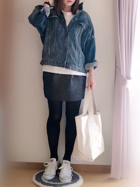 「MASTER&Co（マスターアンドコー）のアイテム（トートバッグ）」を使った、hitomiさん（レディース・158cm）の冬コーディネート