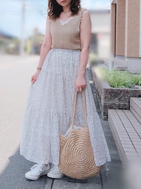 「カゴトート」｜hitomiさん（レディース・158cm）の夏コーディネート
