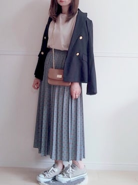 「ベージュシャツ」｜「アイテム（スカート）」を使った、hitomiさん（レディース・158cm）の夏コーディネート