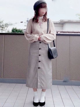 「pairpair」｜「アイテム（帽子）」を使った、hitomiさん（レディース・158cm）の秋コーディネート
