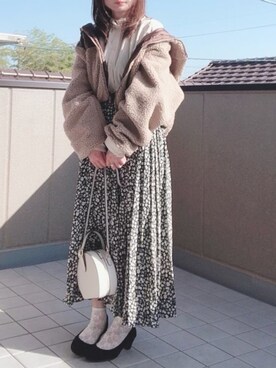 「ZOZOでしか買えない」｜「アイテム（ブルゾン）」を使った、hitomiさん（レディース・158cm）の冬コーディネート
