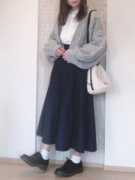 hitomiさんの「オリジナルモコモコ巾着ショルダーバッグ」を使ったコーディネート
