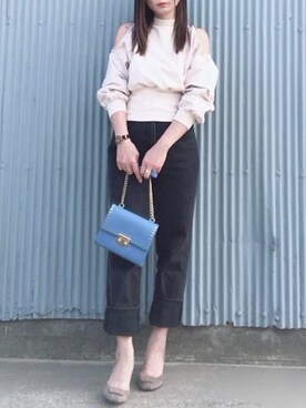 「アイテム（パンプス、グレー系）」を使った、hitomiさん（レディース・158cm）の春コーディネート